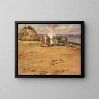 After the rabbit hunt - Carl Plückebaum — framed artwork on a wall