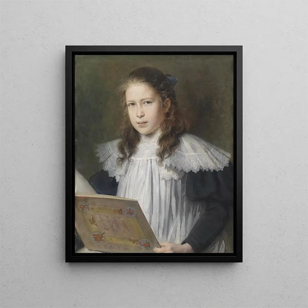 Portrait of Gisela Probst - Carl Probst — framed artwork on a wall