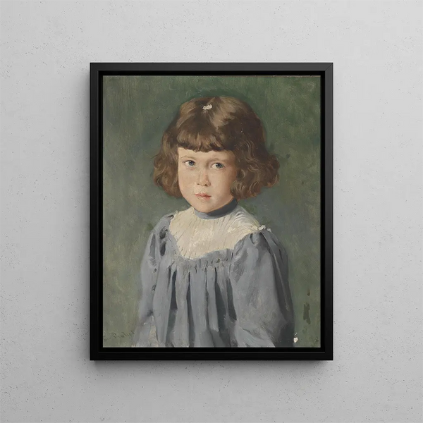 Portrait of a Girl - Carl Probst — framed artwork on a wall
