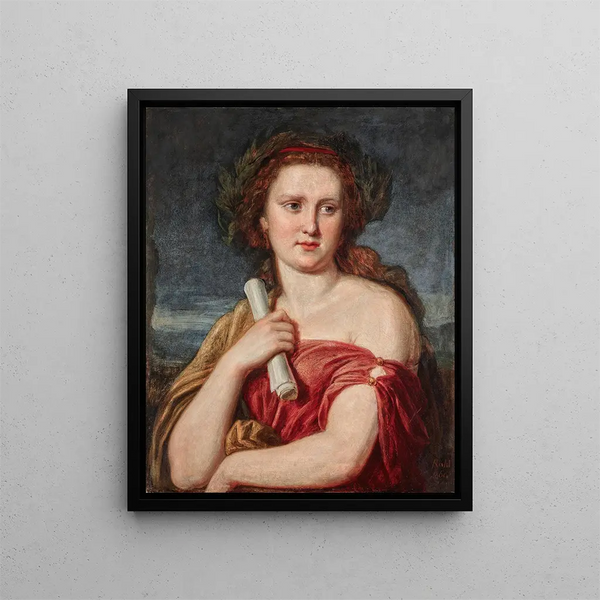 Portrait of a Young Woman Anna von Lieben - Carl Rahl — framed artwork on a wall