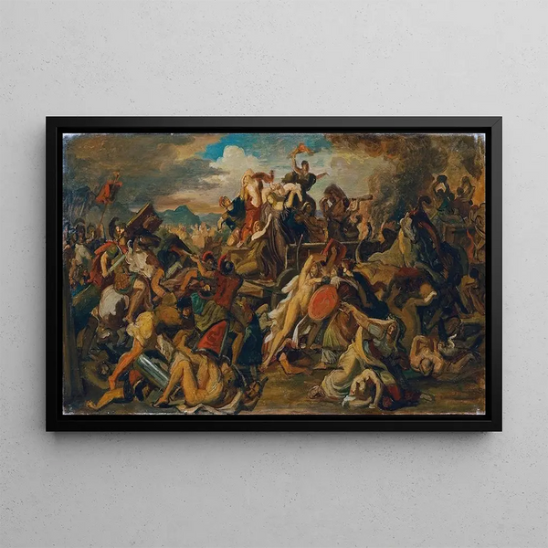 The Battle of the Cimbri - Carl Rahl — framed artwork on a wall