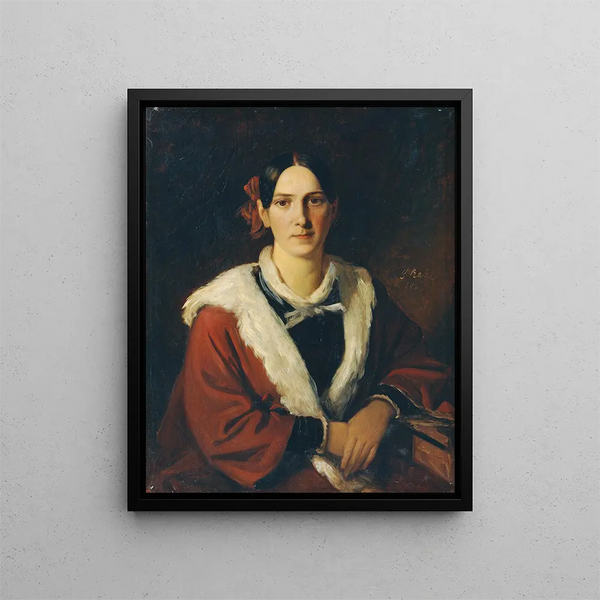 Luise von Schwind, the wife of the painter Moritz von Schwind - Carl Rahl — framed artwork on a wall