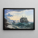 Ships that, in the morning after a storm, clear the land for themselves - Carl Rasmussen — framed artwork on a wall
