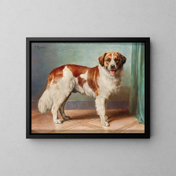 a Saint Bernard - Carl Reichert — framed artwork on a wall
