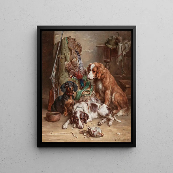 After the Hunt - Carl Reichert — framed artwork on a wall