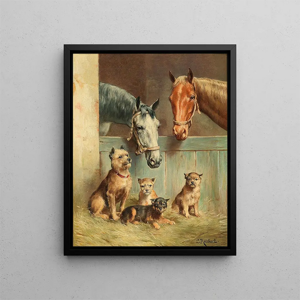 Animal Friendship Painting - Carl Reichert — framed artwork on a wall