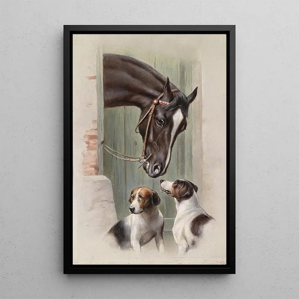 Reproduction of the painting Visit to the Stable - Carl Reichert