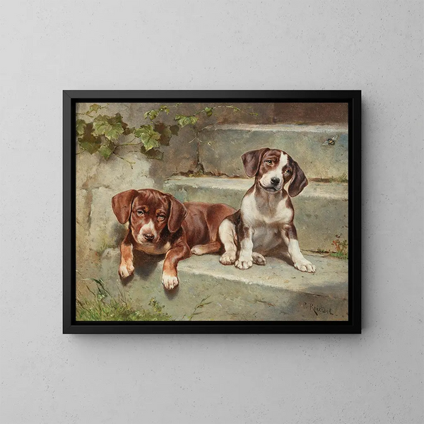 Sieste troublée - Carl Reichert — framed artwork on a wall