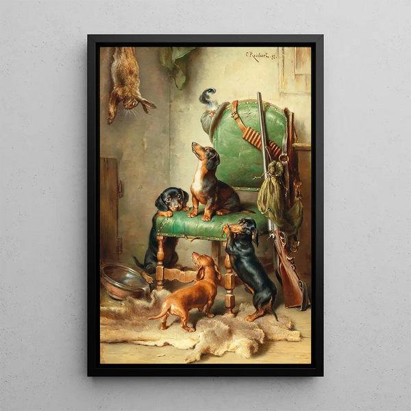 Reproduction of the painting Pas encore propre pour les lièvres - Carl Reichert