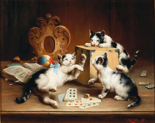 Playful kittens - Carl Reichert — artwork view