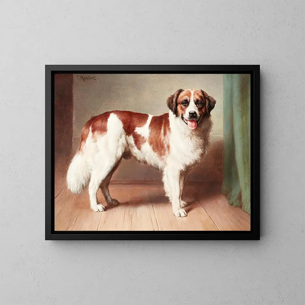 Portrait of a Saint Bernard - Carl Reichert — framed artwork on a wall