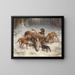 Hunting dogs with a shot deer - Carl Reichert — framed artwork on a wall