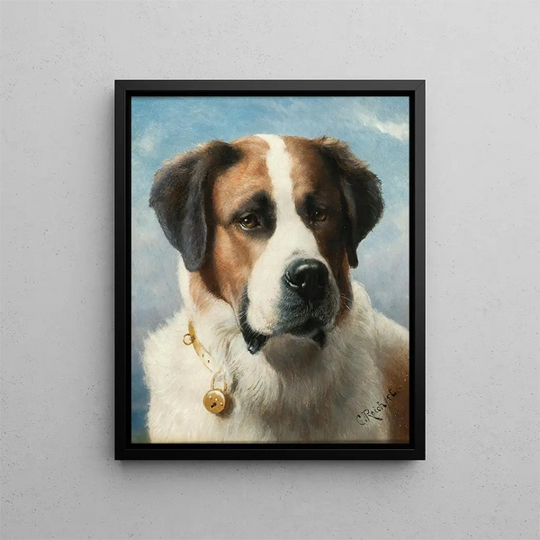 Saint Bernard Painting - Carl Reichert — framed artwork on a wall