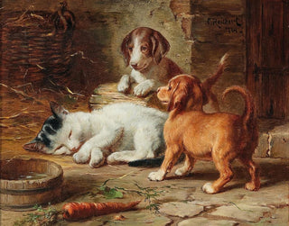Les chiots sont éveillés - Carl Reichert — artwork view