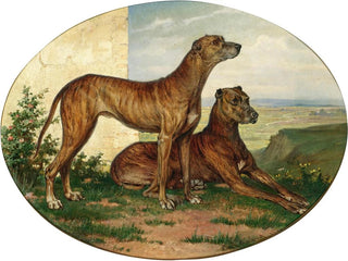 Two Great Danes in a Vast Landscape - Carl Reichert — artwork view