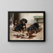 Two dachshunds with medication - Carl Reichert — framed artwork on a wall
