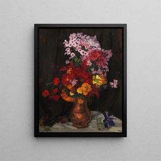 Flower Field Painting - Carl Reiser — framed artwork on a wall