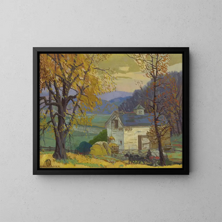 Grange blanche - Carl Rudolph Krafft — framed artwork on a wall