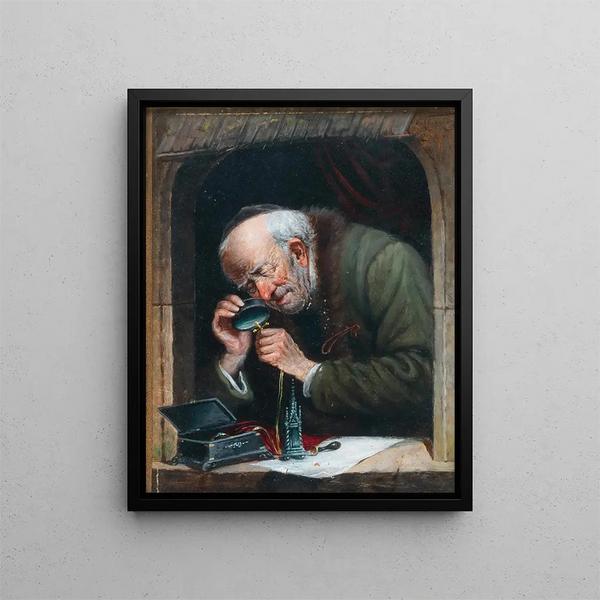 The Pawnbroker - Carl Schleicher — framed artwork on a wall