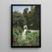 Young woman in a white dress picking raspberries at Ordrup Krat - Carl Schlichting Carlsen — framed artwork on a wall
