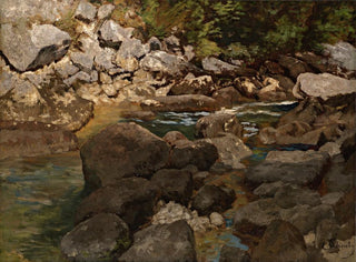 Mountain stream with rocks - Carl Schuch — artwork view