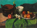 Still life with apples and spring onions - Carl Schuch — artwork view