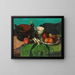 Still life with apples and spring onions - Carl Schuch — framed artwork on a wall