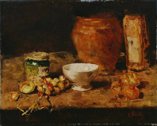 Nature morte avec un plat blanc - Carl Schuch — artwork view