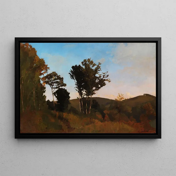 Forest Edge Painting near Purkersdorf - Carl Schuch — framed artwork on a wall