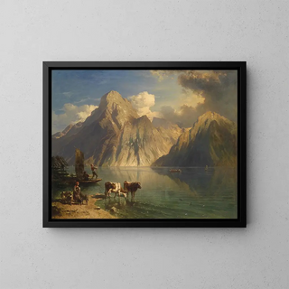 L'Écho du Traunstein - Carl Schweninger — framed artwork on a wall