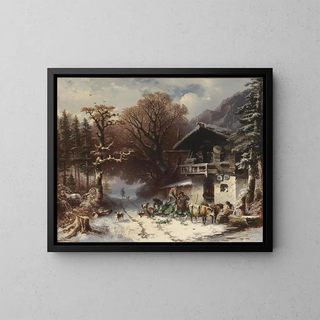 Après une chasse réussie - Carl Schweninger — framed artwork on a wall