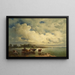 Water landscape painting with cows - Carl Schweninger — framed artwork on a wall