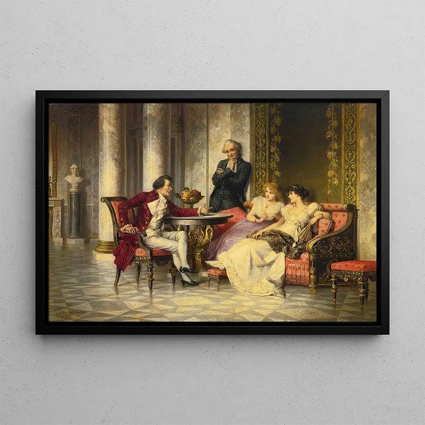 Intrigues de cour - Carl Schweninger Jr — framed artwork on a wall