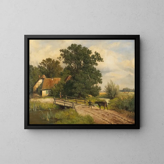 Return of the cattle market - Carl Seibels — framed artwork on a wall