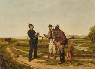 Hunting permit verification painting - Carl Sellmer — artwork view