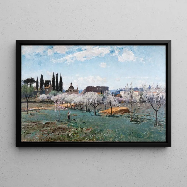 Garden near Rome - Carl Skånberg — framed artwork on a wall