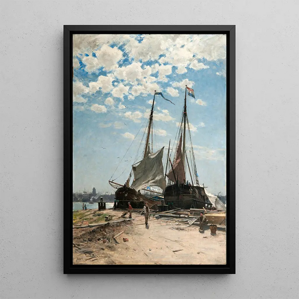 Reproduction of the painting The Port of Dordrecht - Carl Skånberg