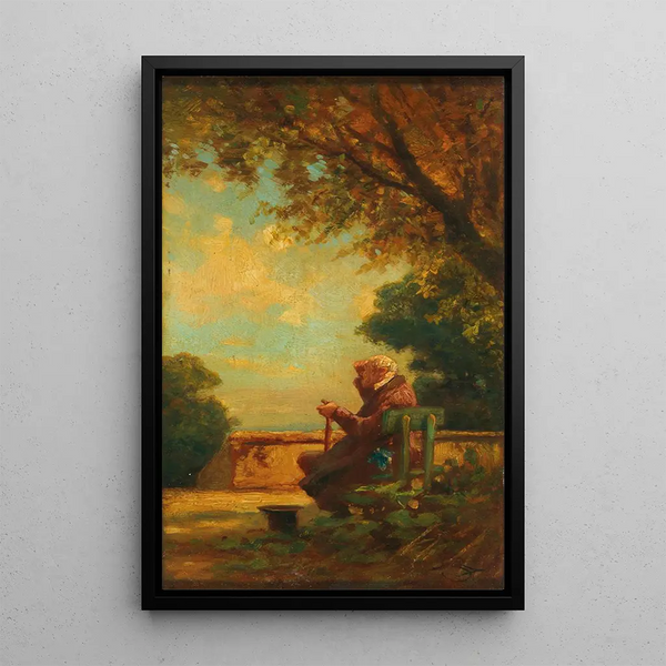 Reproduction of the painting Old man on a bench - Carl Spitzweg