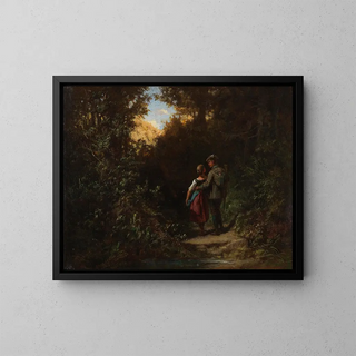Hunting - Carl Spitzweg — framed artwork on a wall