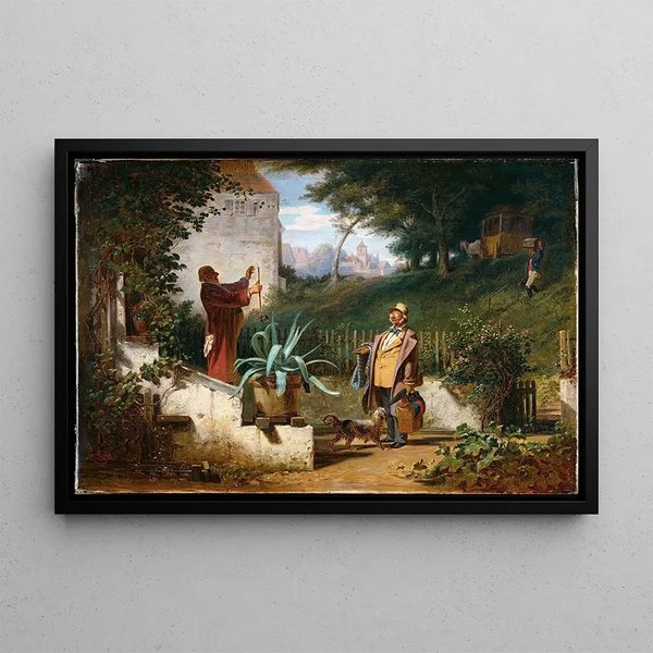 Childhood Friends - Carl Spitzweg — framed artwork on a wall