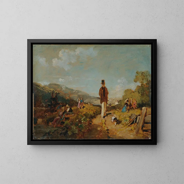 The Old Man and the Young Girl - Carl Spitzweg — framed artwork on a wall