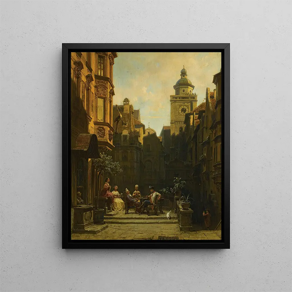 L'heure du chat - Carl Spitzweg — framed artwork on a wall