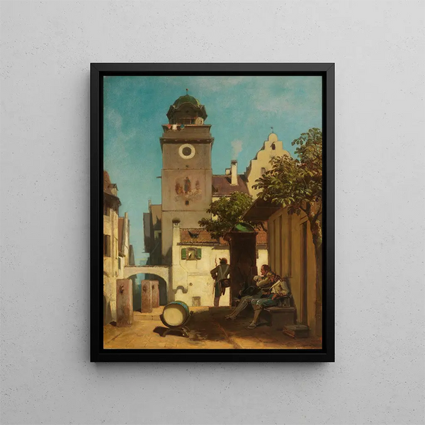 La garde de la ville - Carl Spitzweg — framed artwork on a wall
