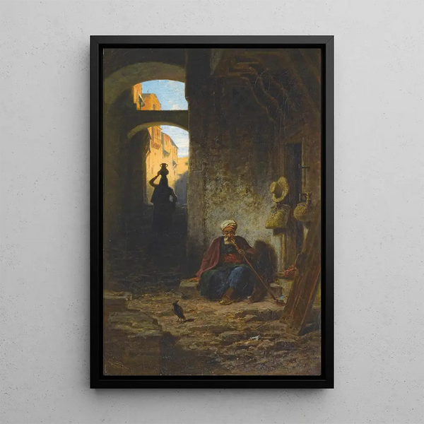 Oriental Scene - Carl Spitzweg — framed artwork on a wall
