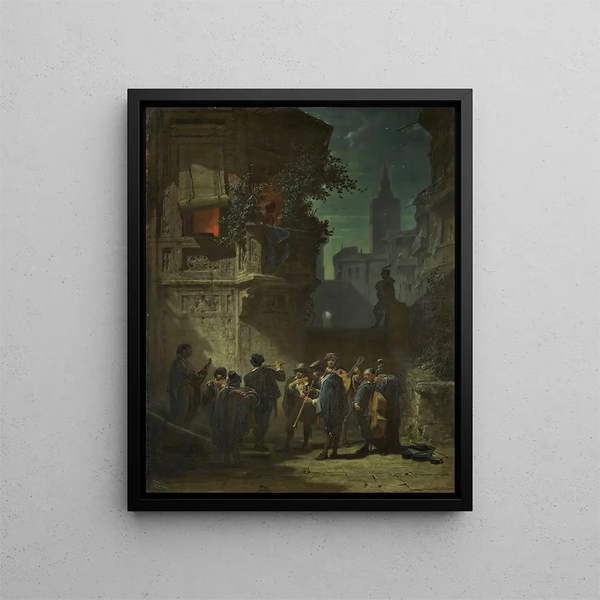 Spanish Serenade Painting - Carl Spitzweg — framed artwork on a wall