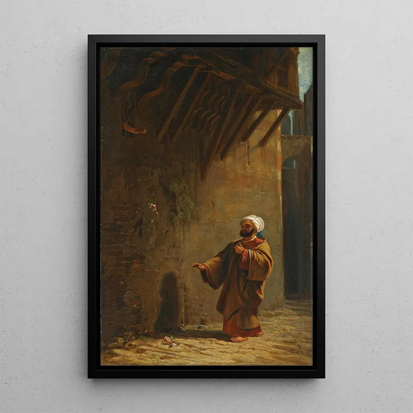 Reproduction of the painting Rue au Caire, Turc trouve une rose - Carl Spitzweg
