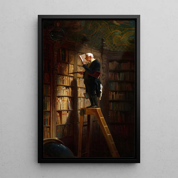 Reproduction of the painting The library rat - Carl Spitzweg