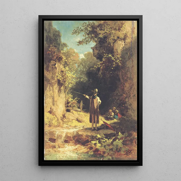 Reproduction of the painting The Fisherman - Carl Spitzweg