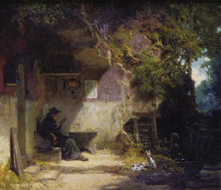 The Hermit in Front of His Retreat - Carl Spitzweg — artwork view