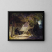 The Hermit in Front of His Retreat - Carl Spitzweg — framed artwork on a wall